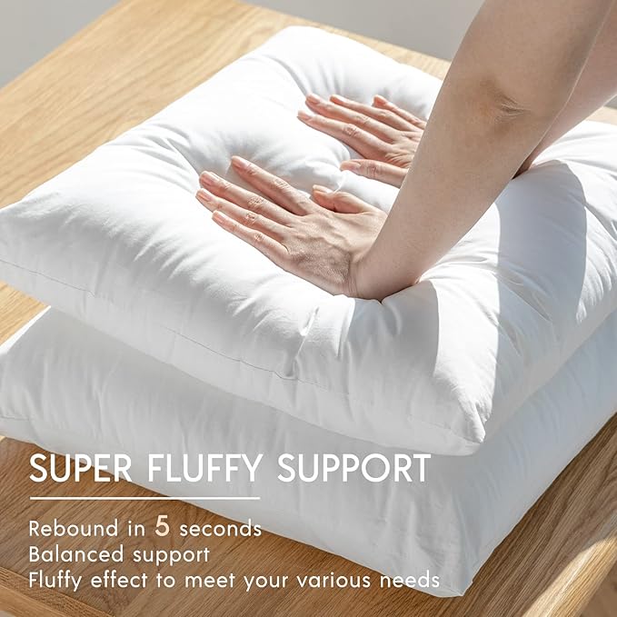 Phantoscope 24 x 24 Pillow Inserts - Throw Pillow Inserts with 100% Cotton Cover - 24 Inch Square Forms Pillow Sham Stuffer - Decorative Couch Cushion Pillows (1 Pack, 24 Inches)