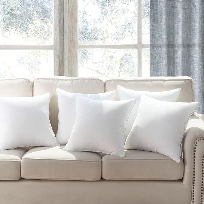 Phantoscope 18 x 18 Pillow Inserts - Throw Pillow Inserts with 100% Cotton Cover - Square Forms Pillow Sham Stuffer - Decorative Couch Cushion Pillows (2 Pack, 18 Inches)