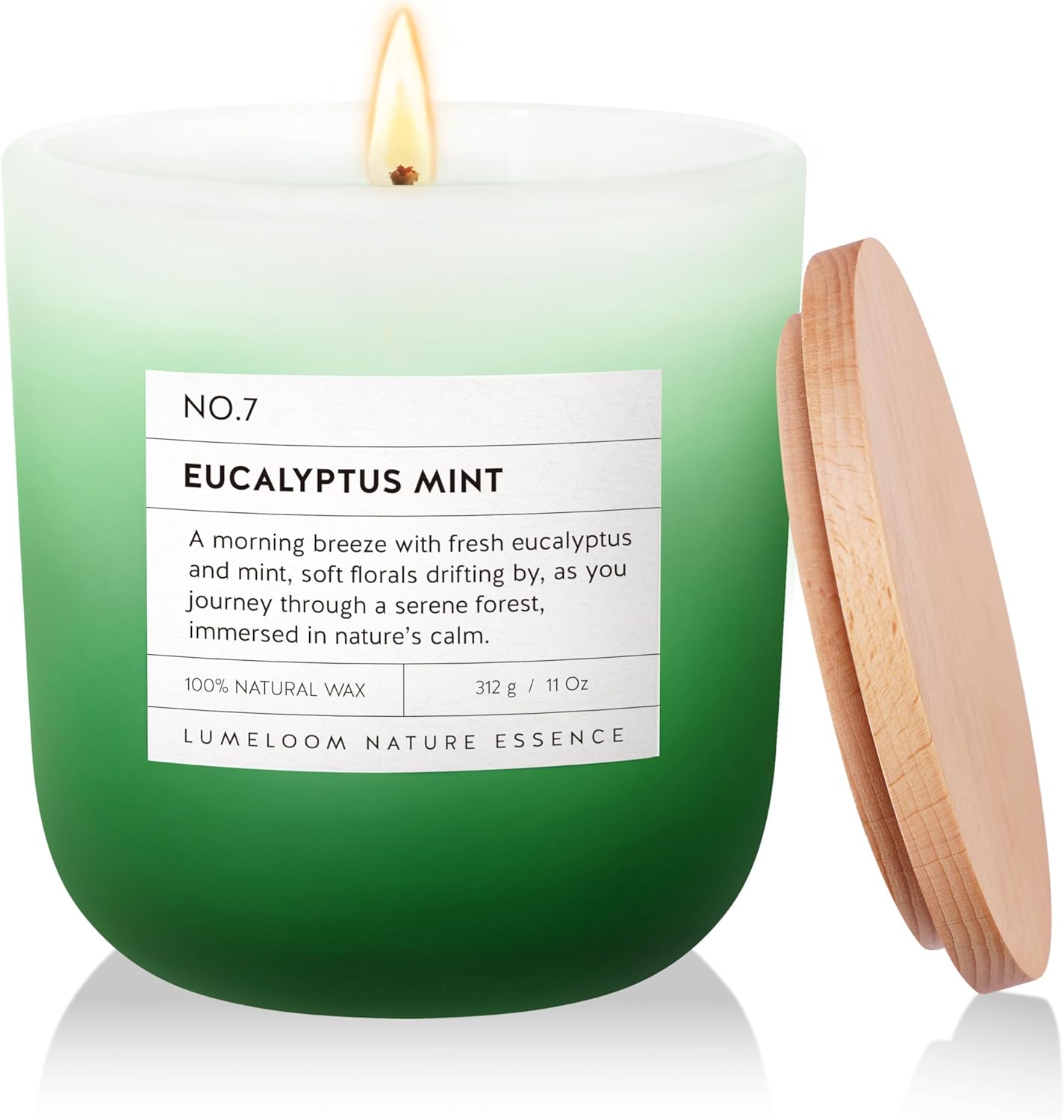 Eucalyptus & Mint Scented Candle, 11oz Aromatherapy Soy Wax Candles for Home Scented, Long Lasting, Eucalyptus Scent, Green Color, Gift for Women, Men, Sisters, Relaxation & Stress Relief
