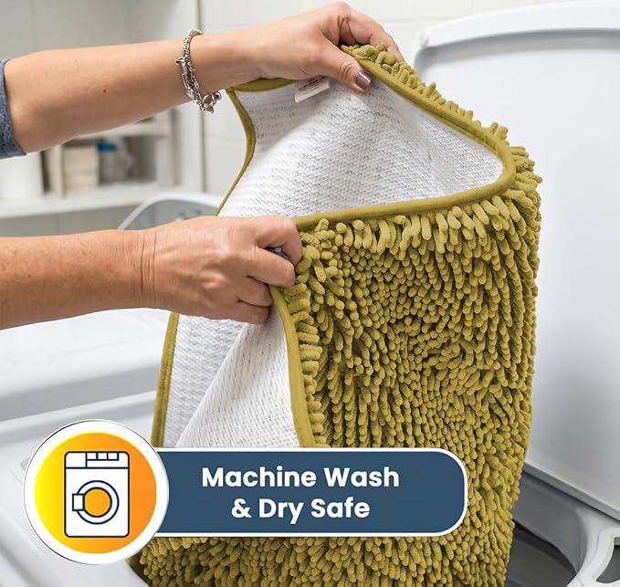 Muddy Mat® | Super Water Absorbent Door Mat Indoor, Microfiber Quick Dry Chenille Entryway Rug, Slip Resistant Front Door Mat, Indoor Mats for Entryway, Machine Washable Pet Rug, Mustard 28" x 48"