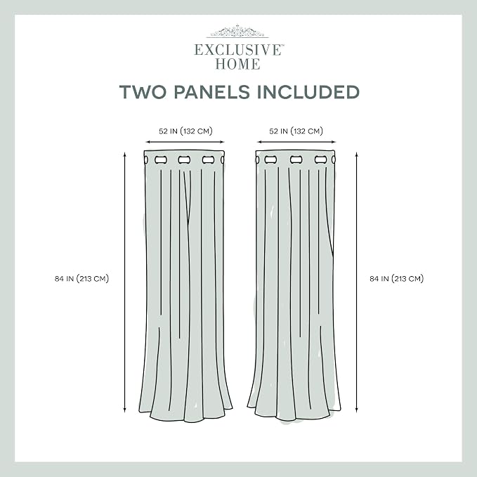 TOWN & COUNTRY LUXE Talia Double Layer Indoor Curtains, Sheer and Room Darkening Blackout, Grommet Top, Energy Efficient, 2-Pack Set, 52"x84", Sand