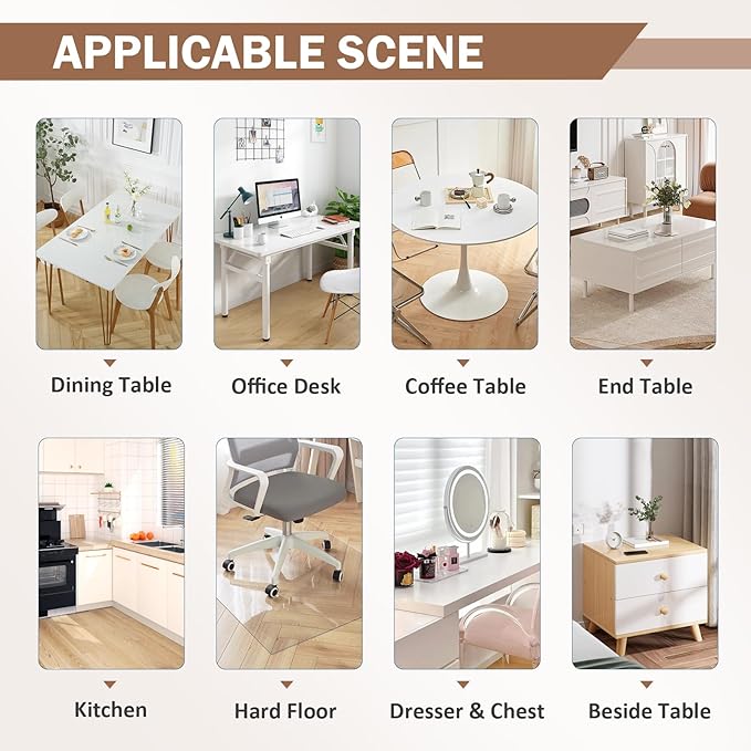 LovePads 1.5mm Thick 38 x 70 Inch Clear Table Cover Protector, Clear Table Protector for Dining Room Table, Plastic Table Protector, Dining Table Cover, Table Pads for Dining Room Table
