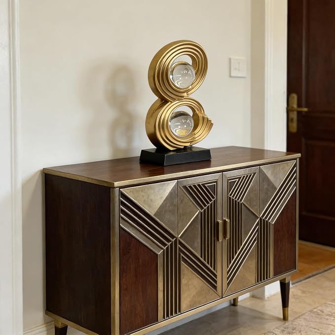 AWNR Gold Abstract Digit Statue Accent Decor, Adornos para Sala Modernos Shelf Decor Aesthetic for Coffee Table, Modern Home, TV Stand, Men's Bedroom, Coffee Table, Console Table (Abstract 8)