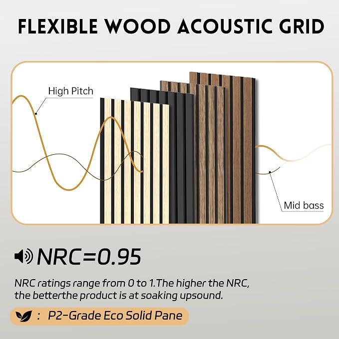 RITOLLO 4 Pack Wood Panels for Wall, 47.2"×23.6" Wood Slat Acoustic Panels for Wall, Soundproof Panels, 3D Fluted Panels for Interior Decor (Natural Oak)