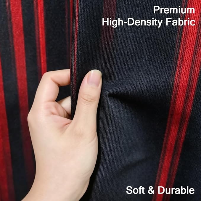 AAtter Red and Black Ombre Curtains 84 Inches Long, Gothic Dark Anime Window Drapes for Gamer Boys Bedroom, Rod Pocket Abstract Art Tall Gradient 52" W x 84" L Fabric, 2 Panels Set