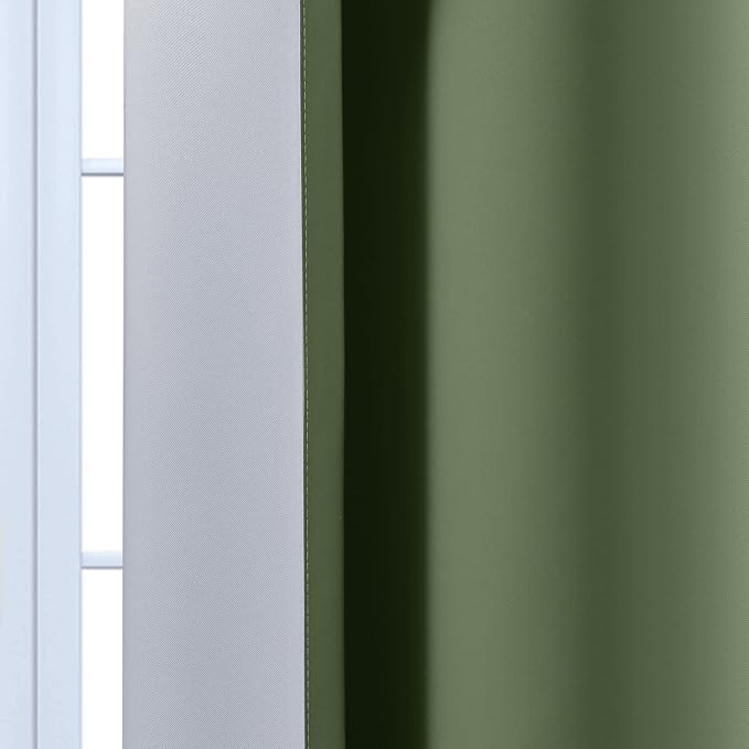 Yakamok Ombre Curtains Sage Green and Greyish White for Living Room,52Wx84L | Room Darkening Curtains 84,Thermal Insulated Gradient Color Drape,Light Blocking Grommet Window Curtains for Bedroom,2 Panels