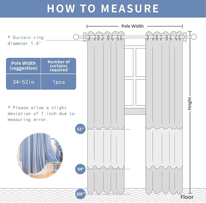XiDi Blackout Curtains for Bedroom & Living Room, Double Layer, Unicorn Pattern, 63x52 in, 2 Panels