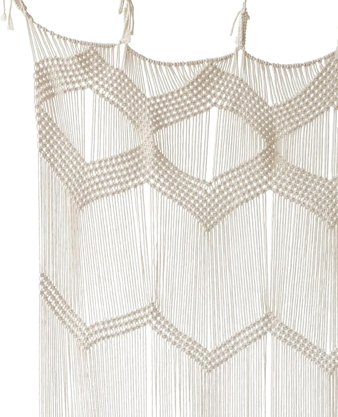 Flber Macrame Curtain Window Macrame Room Divider Doorway Curtain Boho Macrame Wall Hanging Living Room Bedroom Decor 42" W x 75" H
