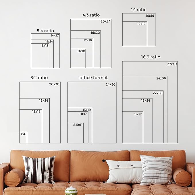 FLYJOE 11x17 Metal Picture Frame for Wall With Mat for 8x12, 11''x17'' Aluminum Photo Frames With Tempered Glass for Home Decor, Minimalist Modern Poster Frame Horizontal And Vertical Formats, Black