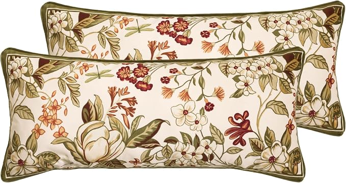ISAENNE Designer Velvet Throw Pillow Covers,28"x12" Set of 2-Grace A | Pillow Cover,Concealed Zipper Design,Dragonfly Pattern,Sofas,Bedroom,Living Room,Lounge Chairs,All Season Home Decor