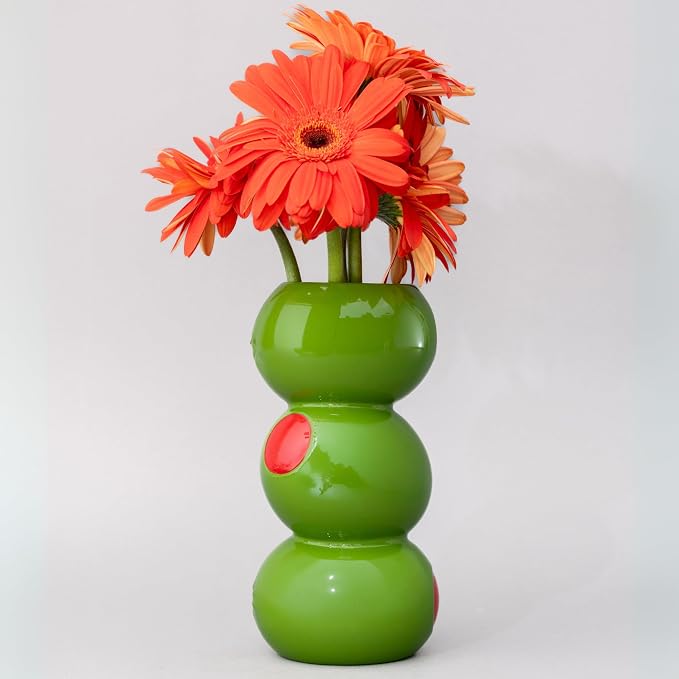 ban.do Novelty Ceramic Vase, Stacked Olives | Unique Decorative Vase, Nostalgic Green Martini Olives Vintage Decor for Home, Kitchen or Bar Cart