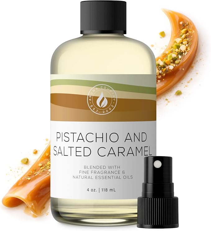 Aroma Country Pistachio & Salted Caramel Luxury Diffuser Oil (4 Fl Oz) | Hotel-Inspired • Long-Lasting Home Fragrance • for Aromatherapy, Reed Diffusers, Diffuser Machines & Room Sprays
