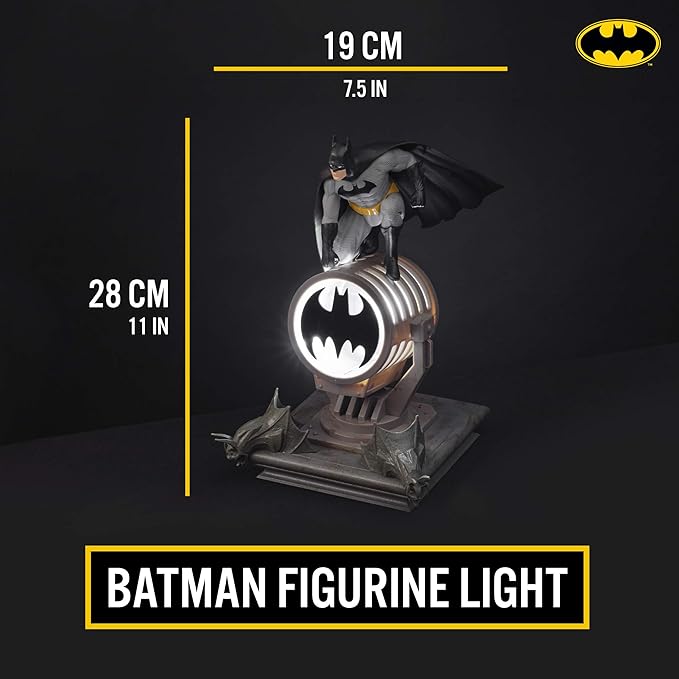 Paladone Batman Figurine Light - Officially Licensed DC Super Heroes Decor and Gift, Collectible Display Lamp Must Have for DC Comic Fans, USB Powered 27” LED Light