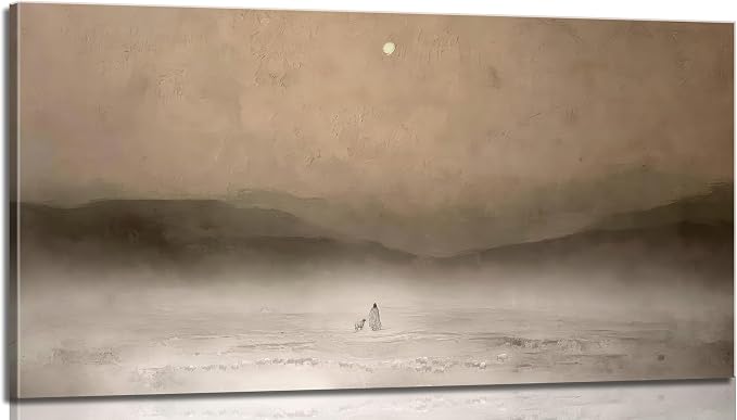 Large Jesus And Lamb Canvas Wall Art Christian Religious Good Shepherd The Lost Lamb Painting Picture Wall Decor Jesus Leaves the 99 Sheep Poster Print Artwork for Bedroom Prayer Room Church