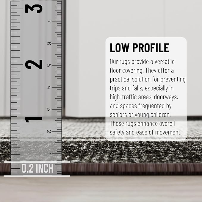 Ottomanson Aisle Runner Rug 2'7" x 46' – Soft Non-Slip Rug, Low Pile Carpet for Hallways, Events, Churches & Extra-Long Indoor Spaces, Border Brown
