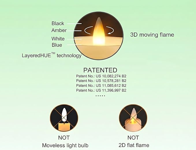 Rechargeable Flameless Pillar Candle with Remote Timer, 3D Moving Flame Real Wax Led Pillar Candles (Ice Blue, 3''x4''/5''/6'')
