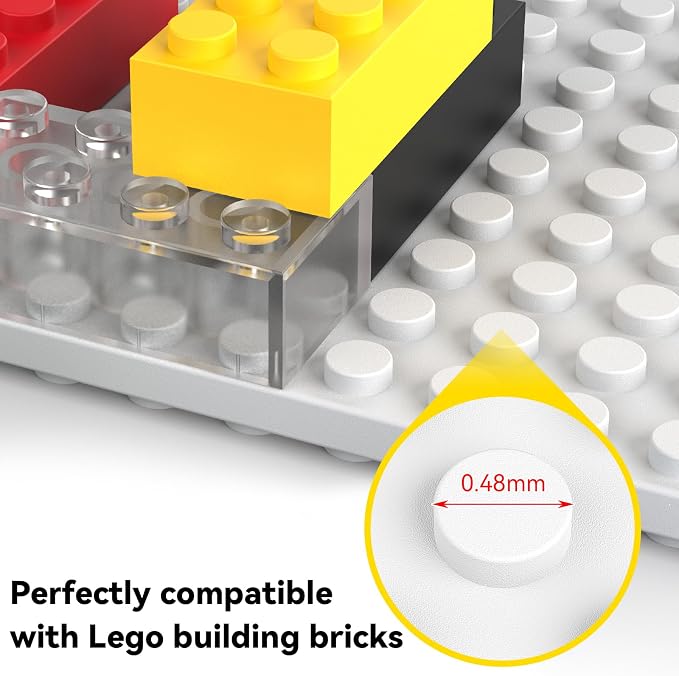 BlissBox 8-Pack Large Display Shelves for Wall Compatible with Lego Building Bricks, 11.3x6.3inch Dual-Sided 36x20 Studs for Brick Display and Storage, for Medium & Large Brick Builds, White