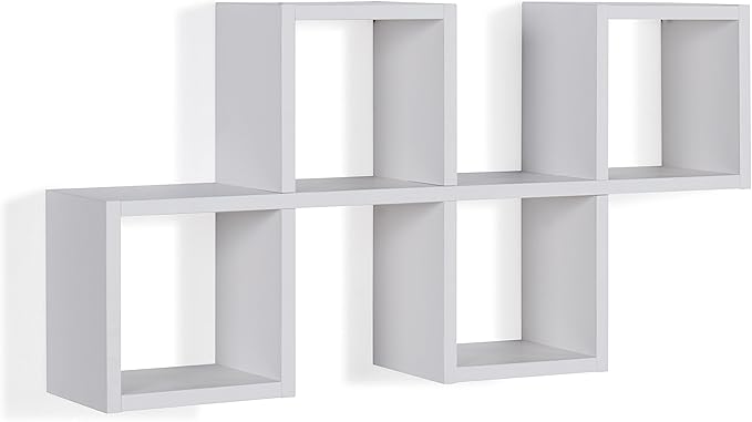 Danya B. Cubby Chessboard Wall Shelf - Horizontal or Vertical (White)