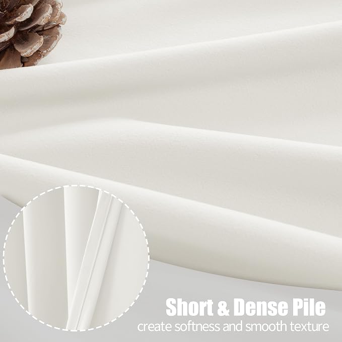 YoungsTex White Velvet Curtains 63 Inch Length 2 Panels for Living Room, Thermal Insulated Window Drapes with Grommet Room Darkening Privacy for Bedroom, 52 X 63 Inch
