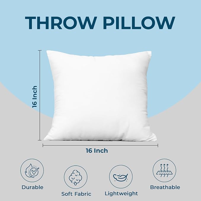 Utopia Bedding Throw Pillows (Set of 24, White), 16 x 16 Inches Pillows for Sofa, Bed and Couch Decorative Stuffer Pillow