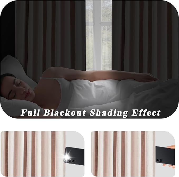 Pink Pinch Pleated Full Blackout Curtains Linen Texture Noise Reducing Window Treatment Panel 102 Inches Long for Living Room Bedroom Thermal Insulated Back Tab Drapes with Hooks, 2 Panel, 40"Wx102"L