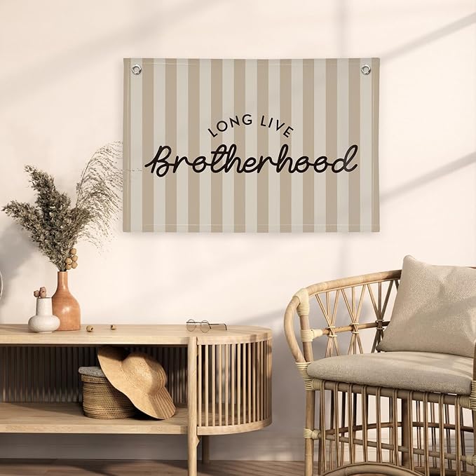 Long Live Brotherhood Boys Room Decor，Brother Playroom Bedroom Wall Decor Hanging Flag Banners, Nursery Toddler Kids Room Decoration 30x20 boyroom