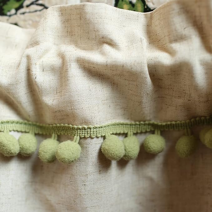Natural Linen Sheer Window Treatment Light Reducing Curtain Panels Linen Textured Tiers for Kitchen/Living Room, 1 Panels (Size : 200 cm Wide*125 high)