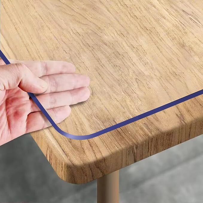 Royhom Clear Table Protector 28 x 60 Inch - 1.5mm Thick Plastic Table Cover, Clear Table Cover Protector Rectangle, Waterproof PVC Desk Mat for Coffee Table, Writing Desk, Dining Room, Dresser