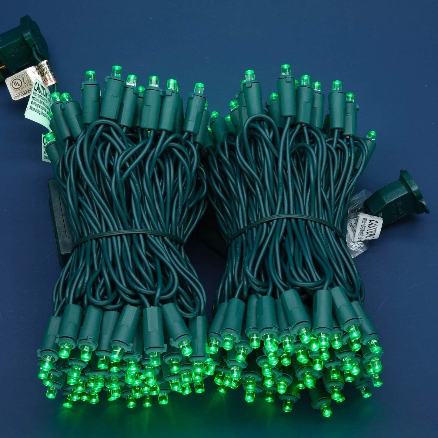 200 Count Green Wide Angle LED Christmas Lights, 66 ft Green Wire UL Certified Commercial Grade 5mm Holiday String Light Set (Green)