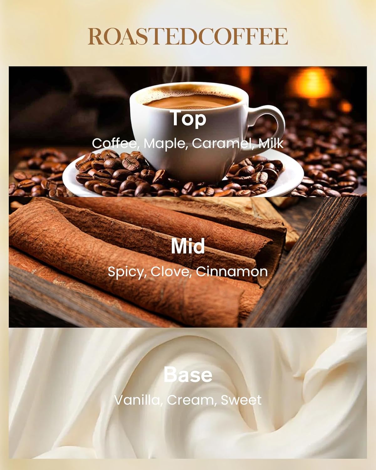 M&SENSE Roasted Coffee Scented Candle, 3 Wick Soy Natural Wax Candles, 35oz 150H Long Lasting, Stress Relief Home Fragrance Housewarming Gifts