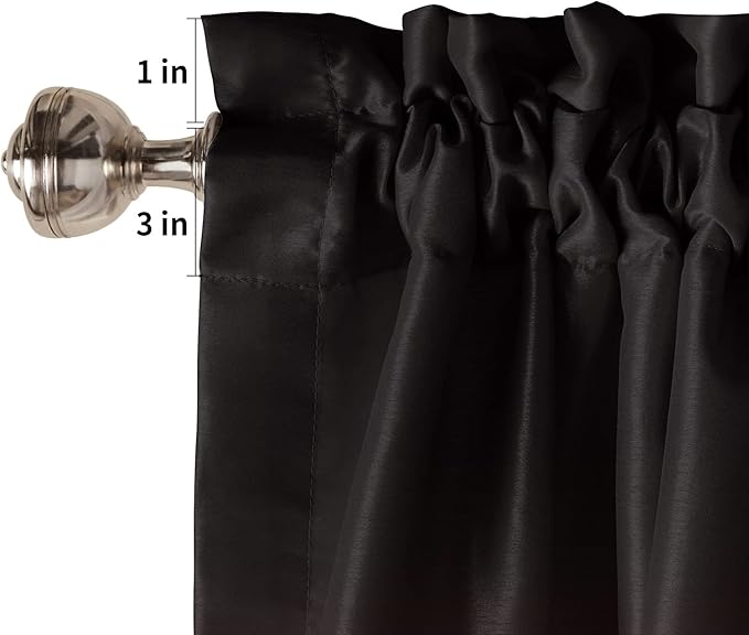 54 Inch Long Tier Curtains for Kitchen, Black Red Gradient Bathroom Window Curtains Rod Pocket Short Curtains Window Treatment Tiers for Living Room Farmhouse 2 Panels