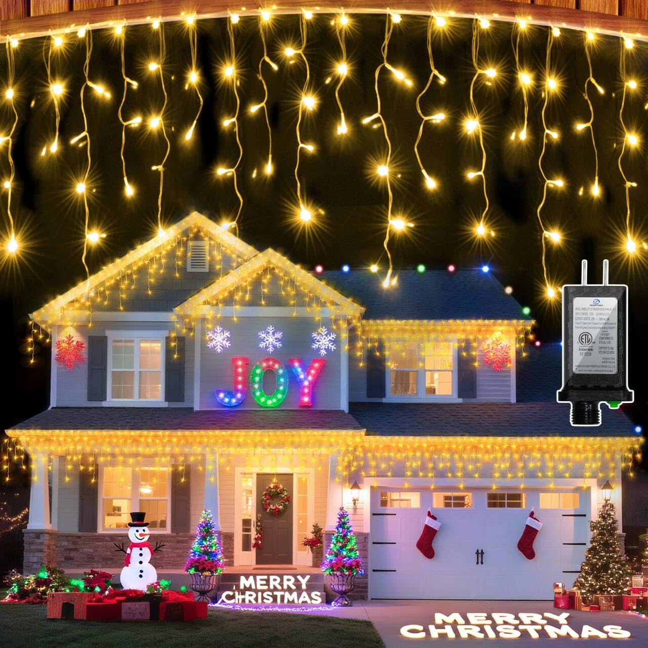 1620 LED 164ft Christmas Icicle Lights Outdoor,8 Modes Fairy Curtain Icicle String Lights with 360 Drops,XKSQ Twinkly Lights Plug in Timer Memory for Holiday Wedding Party (Warm White)
