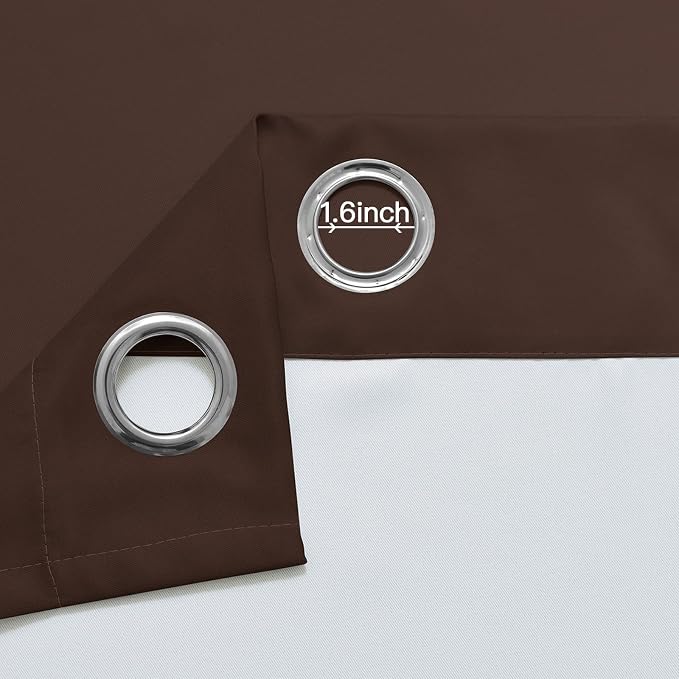 Yakamok Ombre Curtains Brown and Greyish White for Living Room,52Wx84L | Room Darkening Curtains 84,Thermal Insulated Gradient Color Drape,Light Blocking Grommet Window Curtains for Bedroom,2 Panels