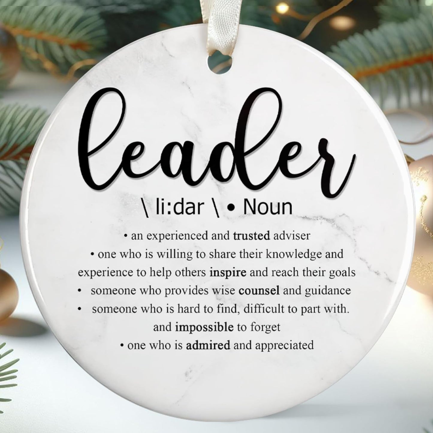 Leader Christmas Ornaments - Leader Gifts - Gifts for Boss Lady, Manager - Ceramic Ormament