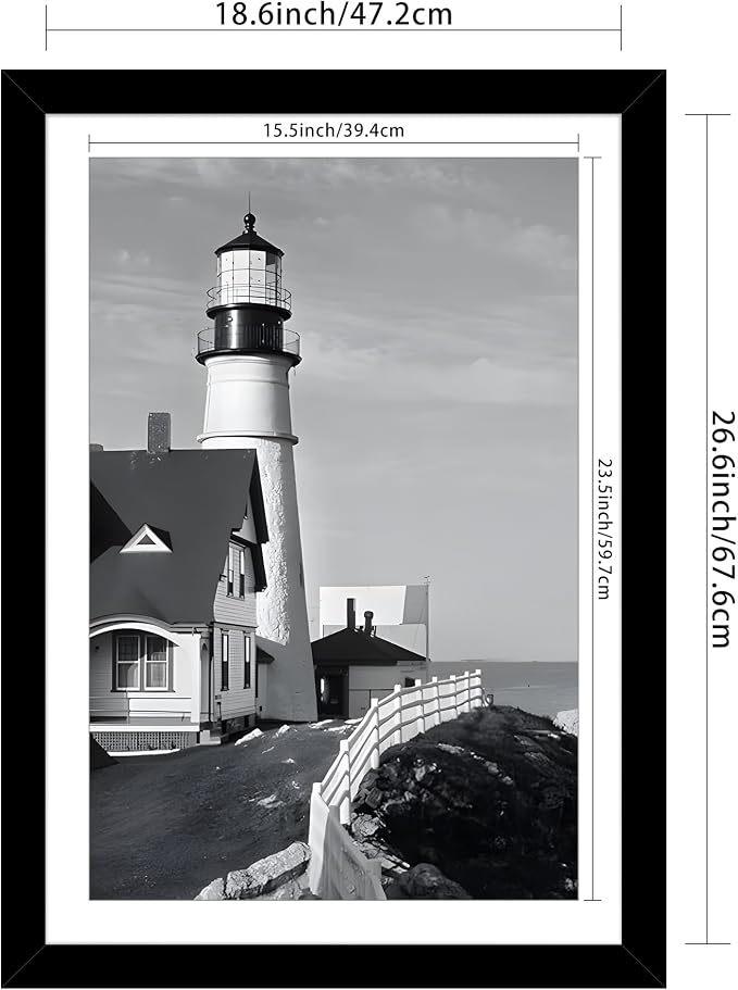 Picrit 19x27 Picture Frame 3 Pack, Black Poster Frame, Display Poster 16 x 24 with Mat or 19 x 27 without Mat for Horizontal or Vertical Wall Mounting