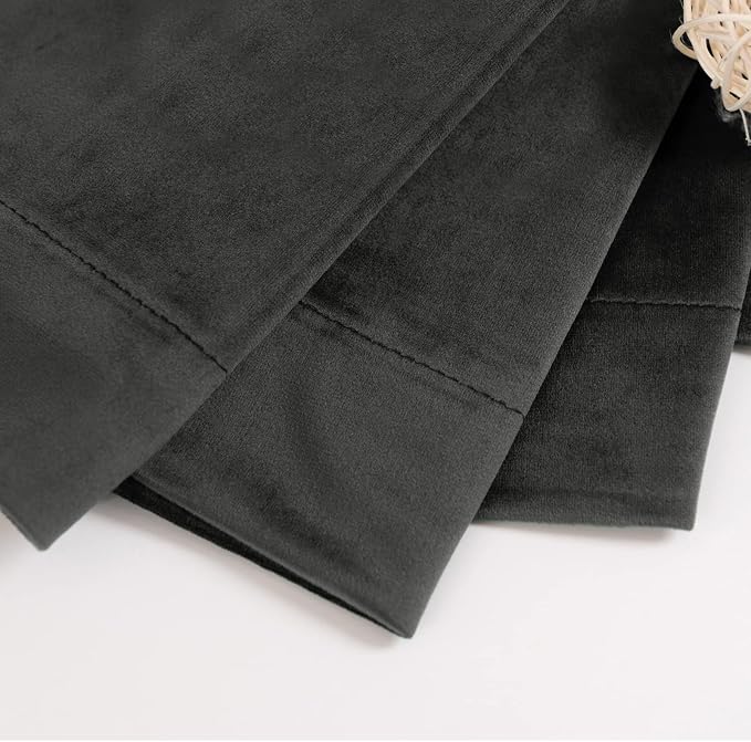 BGment Grey Velvet Blackout Curtains for Living Room, 84 inches Long Thermal Insulated Curtains Noise Reduce Back Tab and Rod Pocket Luxury Panels for Bedroom, 2 Panels, 42 x 84 Inch