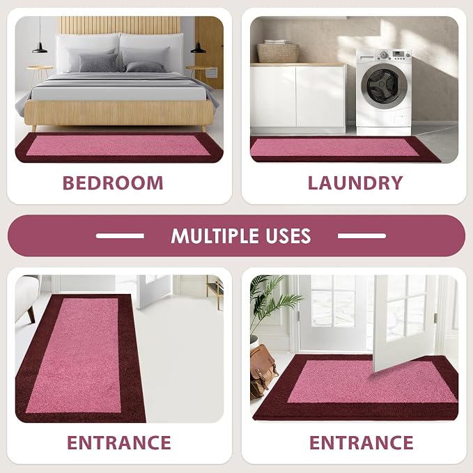 Machine Washable Kitchen Rug 24" x 70", Non Slip Kitchen Mat for Floor, Absorbent Entrance Runner Rug for Bedroom, Hallway, Laundry, Door (Roll Packing)