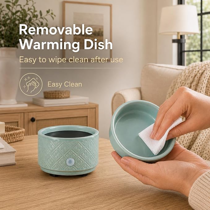 Wax Melt Warmer for Scented Wax,3-in-1Ceramic Wax Warmer Fragrances Candle Oils, Home Fragrance Burner,Electric Candle Warmer Perfect Christmas Gifts for Mom Women(Gree)