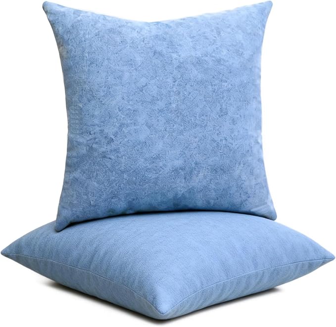 Throw Pillows with Inserts Included, 18x18 Couch Pillows,Throw Pillows for Couch,Blue,2 Pack.