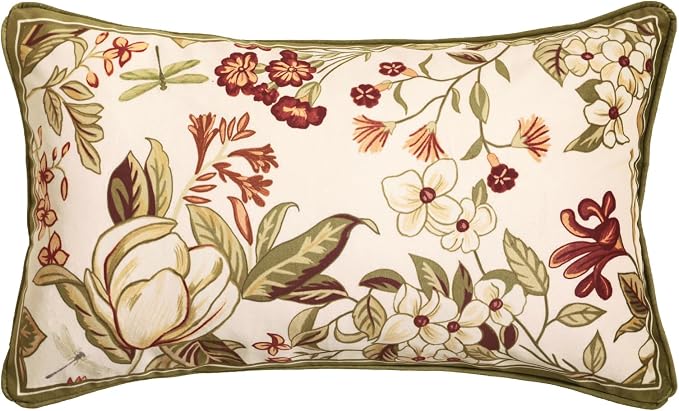 ISAENNE Designer Vintage Velvet Throw Pillow Cover,20"x12"-Grace A | Pillow Cover,Concealed Zipper Design,Dragonfly Pattern,Sofas,Bedroom,Living Room,Lounge Chairs,All Season Home Decor