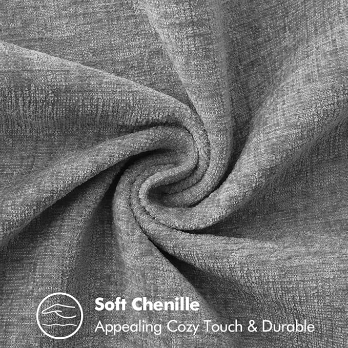 MIULEE Pack of 2 Couch Throw Pillow Covers 20x20 Inch Dark Gray Farmhouse Decorative Pillow Covers with Stitched Edge Soft Chenille Solid Dyed Pillow Covers for Sofa Bed Living Room