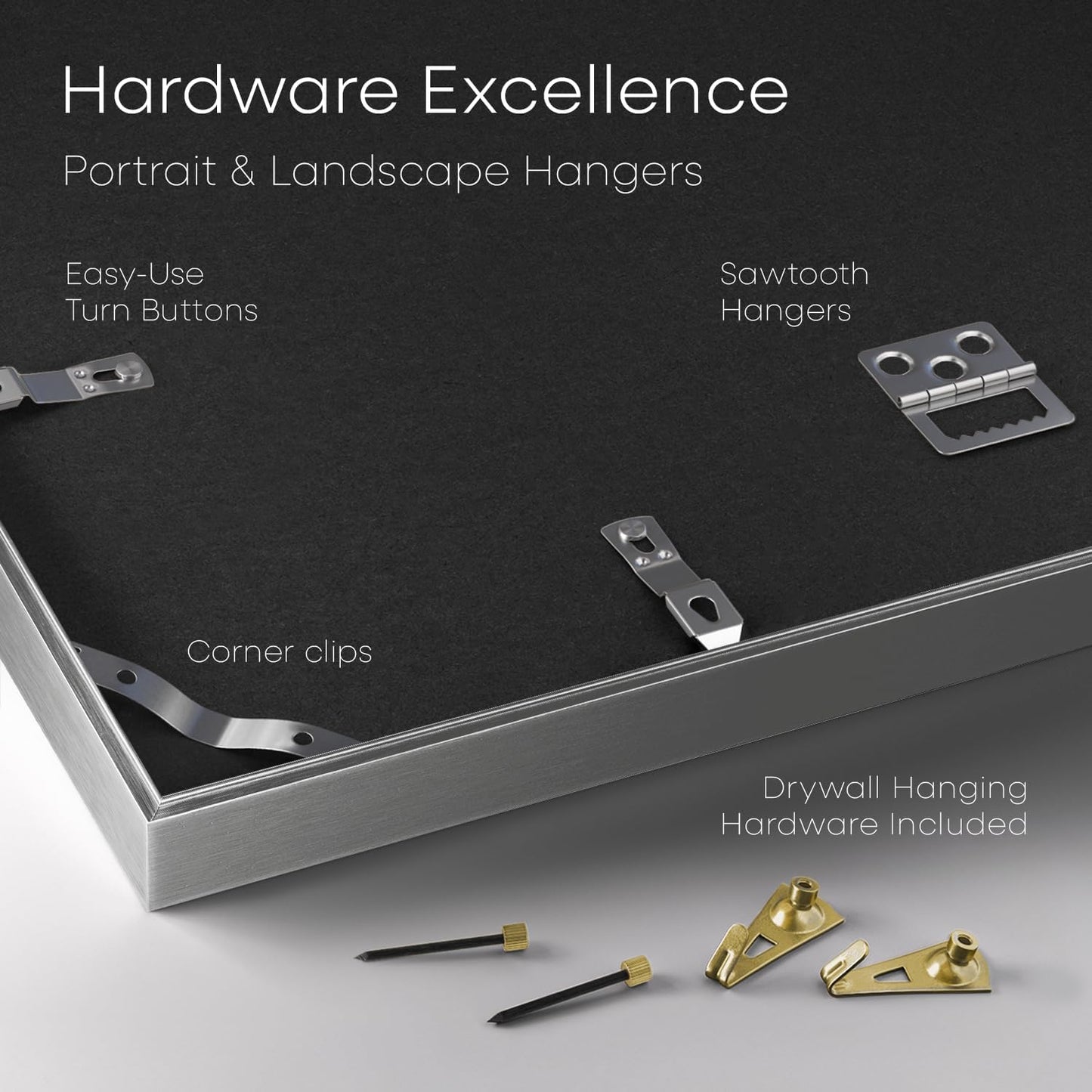 Homeforia Poster Frame 24x32 Silver, High End Metal 24 x 32 Large Picture Frame with Mat 20 x 28 Photo, 24x32 Silver Frames Matted to 20x28 Print, 32x24 Thin Frames, Tempered Glass, Wall Kit, Set of 1