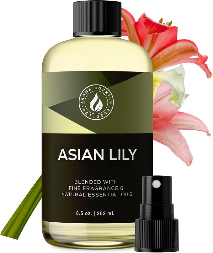 Aroma Country Asian Lily Luxury Diffuser Oil Refill (8.5 Fl Oz) | Hotel-Inspired • Long-Lasting Home Fragrance • for Aromatherapy, Reed Diffusers, Diffuser Machines & Room Sprays