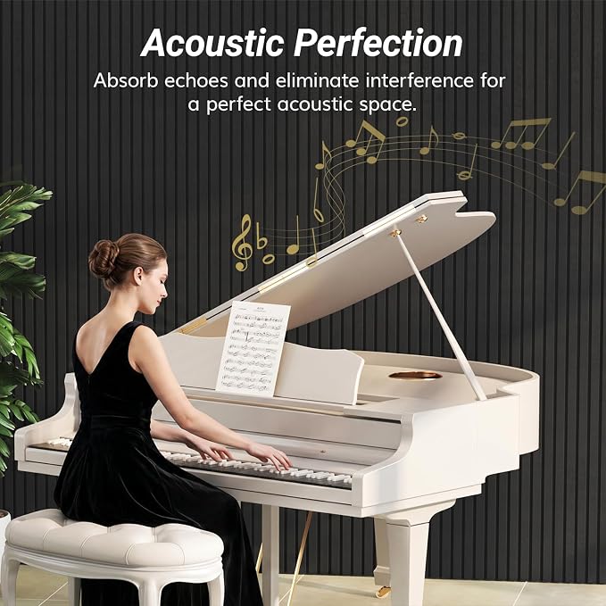 TONOR Dual-Layer Thickened Acoustic Wall Panels Self Adhesive, 4 Pack 47.2"x23.6"x0.72" High Density Sound Proof Panels for Walls, Peel and Stick Wall Panels for Recording Studio Furniture, Black