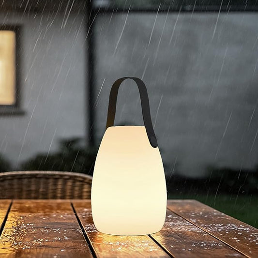 uuffoo Rechargeable Portable Table Lamp, Cordless RGB Lantern with Remote, Decorative LED Night Light, IP44 Waterproof Indoor Outdoor Lamp for Bedroom Patio Garden Wedding Party