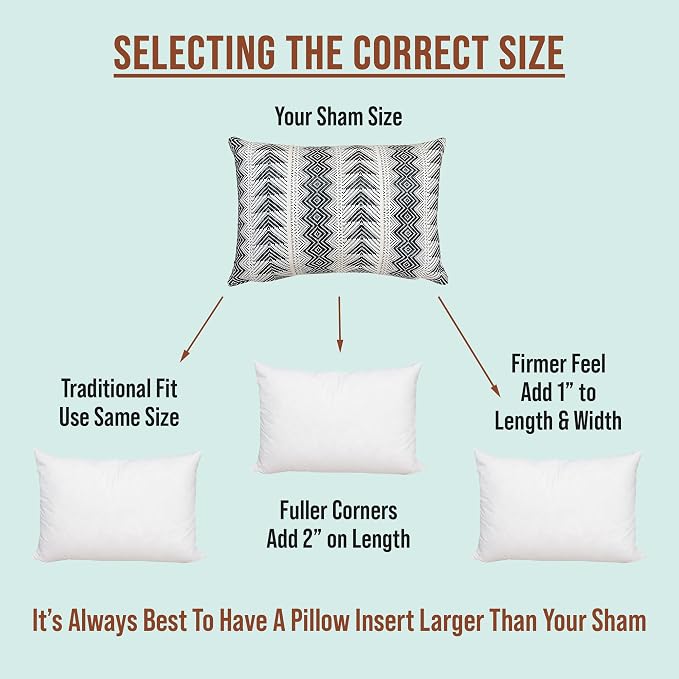Pillowflex Synthetic Down Alternative Pillow Inserts for Shams - Comfy Pillows for Sleeping, Perfect Pillow & Best Sleeping Pillows, Handmade Down Alternative Throw Pillow Inserts - (16x26 Set of 2)