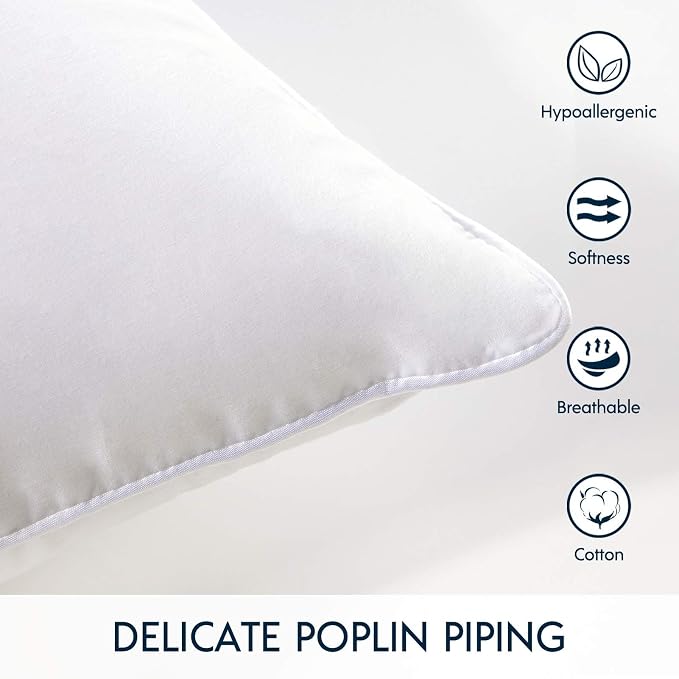 Phantoscope 18 x 18 Pillow Inserts - Throw Pillow Inserts with 100% Cotton Cover - Square Forms Pillow Sham Stuffer - Decorative Couch Cushion Pillows (2 Pack, 18 Inches)