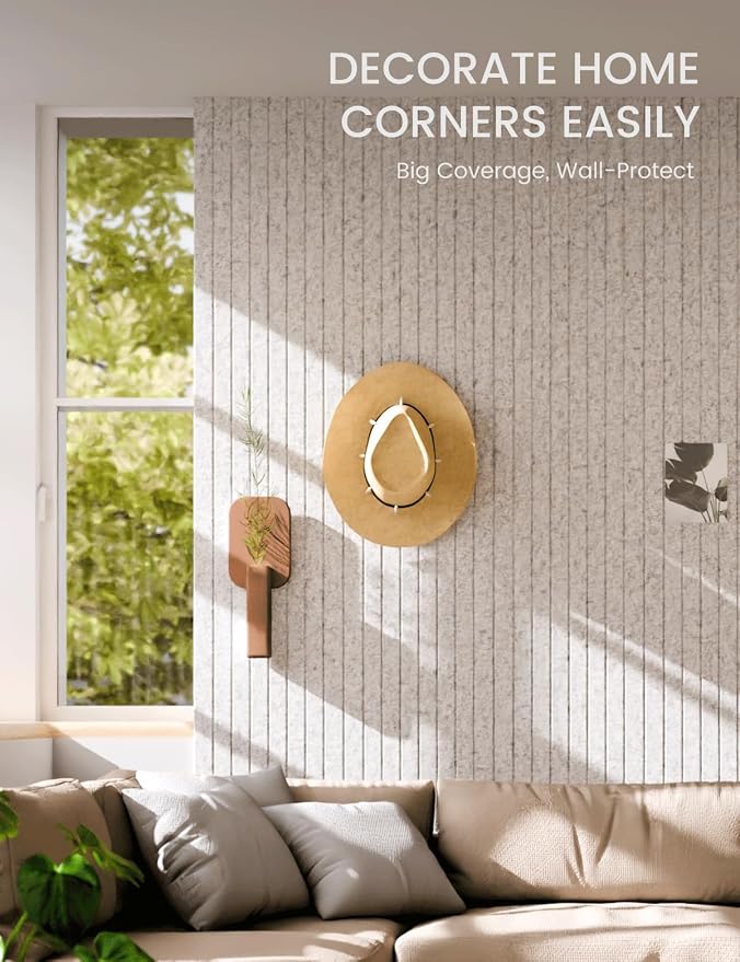 Fluxynara Large Felt Bulletin Board 48" x 36" Cork Board Alternative-12 Pack with 64 Safe Removable Adhesive Tabs, Cork Boards for Walls Cork Board for Home Office Classroom Pin Board-Light Gray