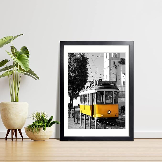 LaVie Home 20x28 Poster Frame Black, Display Pictures 18x24 with Mat or 20x28 Without Mat, Stable and Sturdy Picture Frame with Polished Plexiglass, Horizontal and Vertical Format of The Wall（1 Pack）