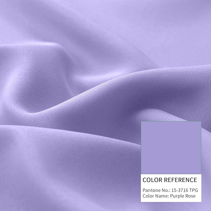 BGment Thermal Insulated 100% Blackout Curtains for Bedroom with Black Liner, Double Layer Full Room Darkening Noise Reducing Grommet Curtain (42 x 84 Inch, Lavender, 2 Panels)